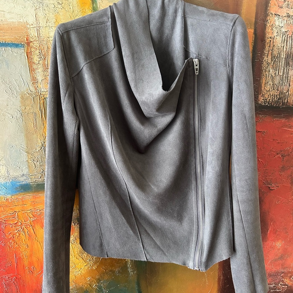 Blank NYC Women's Gray Suede-like Jacket
